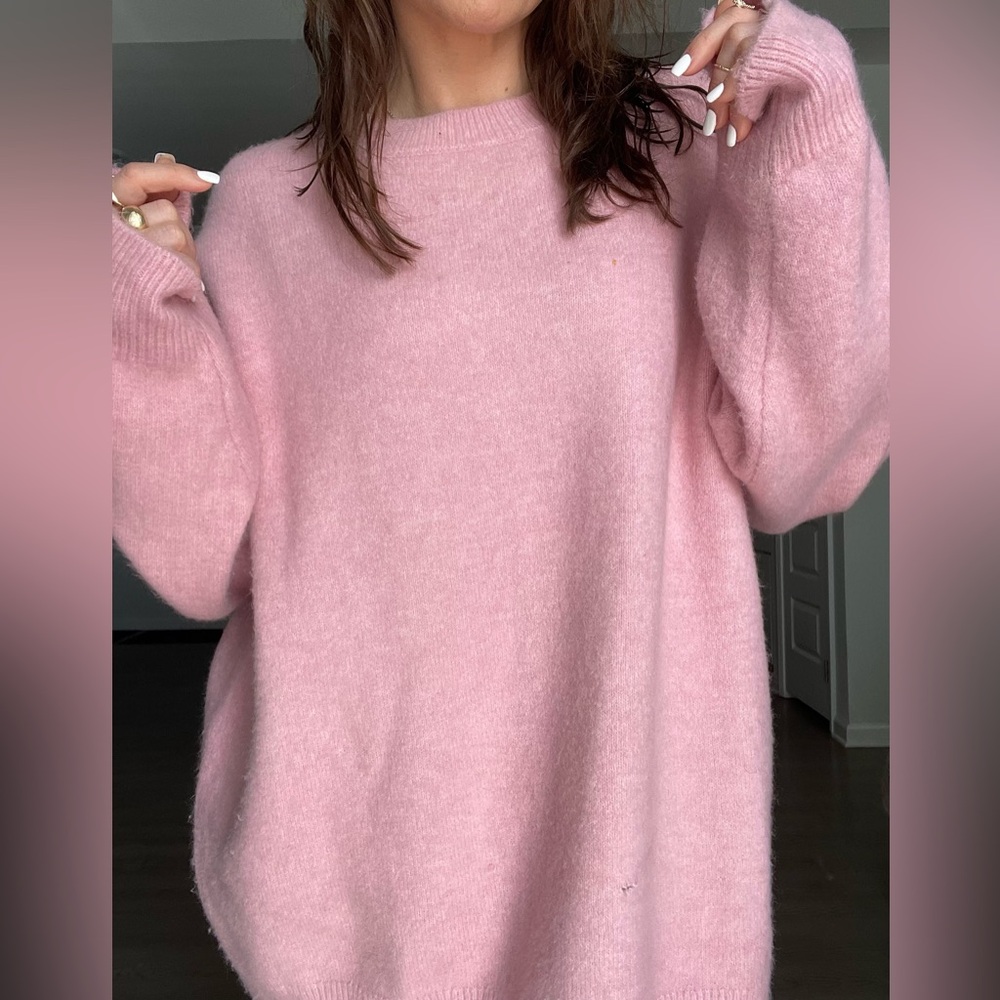 Cozy Pink Crew Neck Sweater